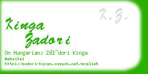 kinga zadori business card